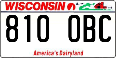 WI license plate 810OBC