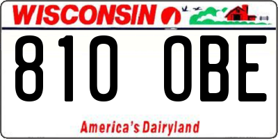WI license plate 810OBE
