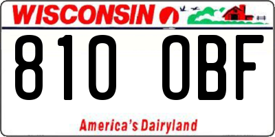 WI license plate 810OBF