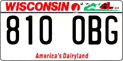 WI license plate 810OBG