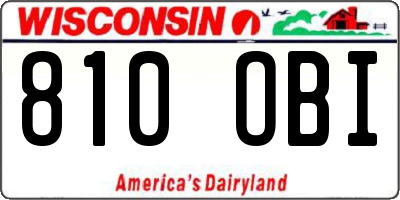 WI license plate 810OBI