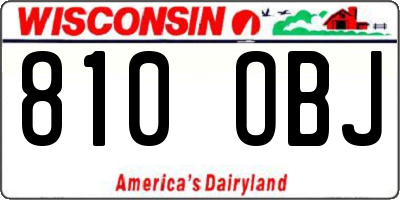 WI license plate 810OBJ