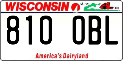 WI license plate 810OBL