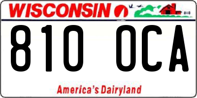 WI license plate 810OCA