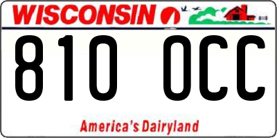WI license plate 810OCC