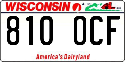 WI license plate 810OCF