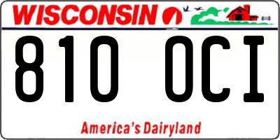 WI license plate 810OCI