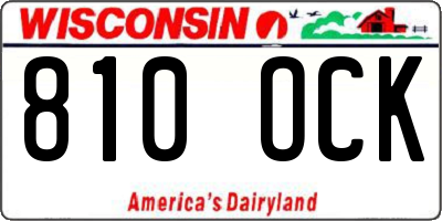 WI license plate 810OCK
