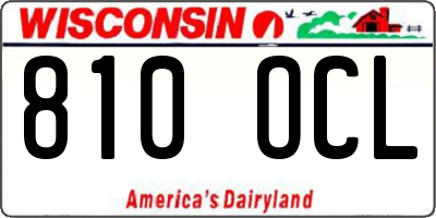 WI license plate 810OCL