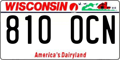 WI license plate 810OCN
