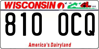 WI license plate 810OCQ