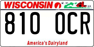 WI license plate 810OCR