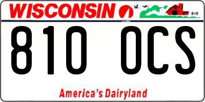 WI license plate 810OCS