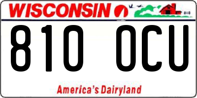 WI license plate 810OCU