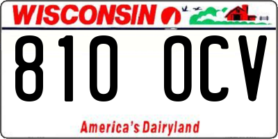 WI license plate 810OCV
