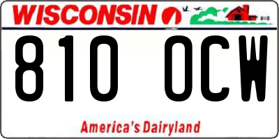 WI license plate 810OCW