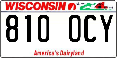 WI license plate 810OCY