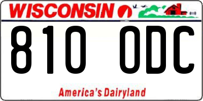 WI license plate 810ODC