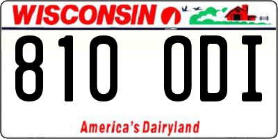 WI license plate 810ODI