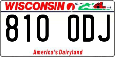 WI license plate 810ODJ