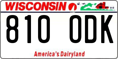 WI license plate 810ODK