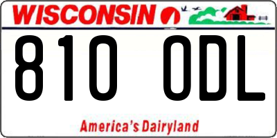 WI license plate 810ODL