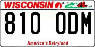 WI license plate 810ODM