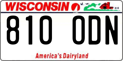WI license plate 810ODN