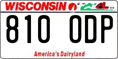 WI license plate 810ODP