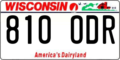 WI license plate 810ODR
