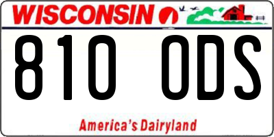WI license plate 810ODS