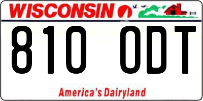 WI license plate 810ODT