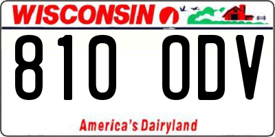 WI license plate 810ODV