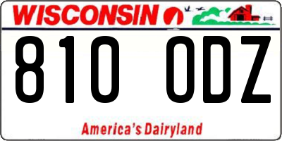 WI license plate 810ODZ