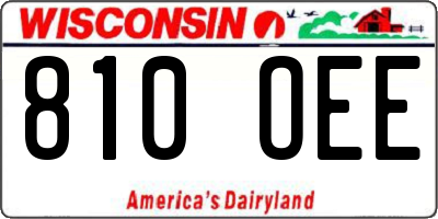 WI license plate 810OEE
