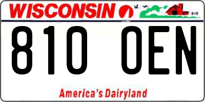 WI license plate 810OEN