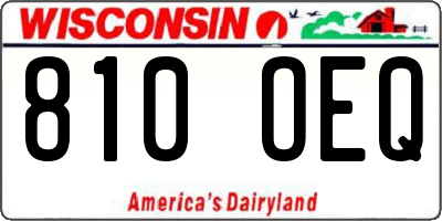 WI license plate 810OEQ