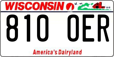 WI license plate 810OER