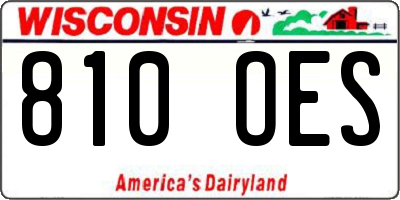 WI license plate 810OES