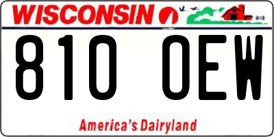 WI license plate 810OEW