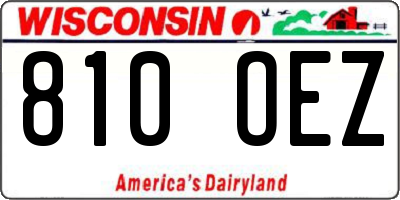 WI license plate 810OEZ