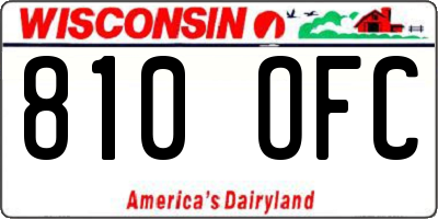 WI license plate 810OFC