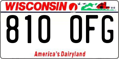 WI license plate 810OFG