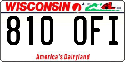 WI license plate 810OFI