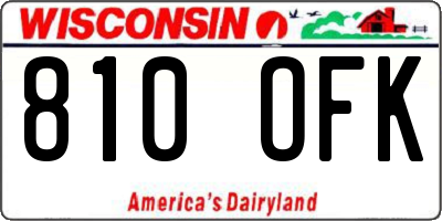 WI license plate 810OFK
