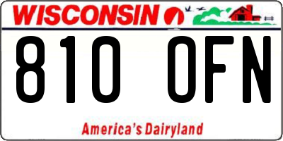 WI license plate 810OFN