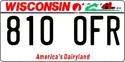 WI license plate 810OFR