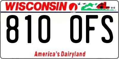 WI license plate 810OFS