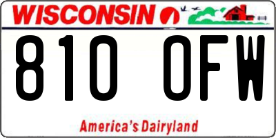 WI license plate 810OFW
