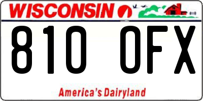 WI license plate 810OFX